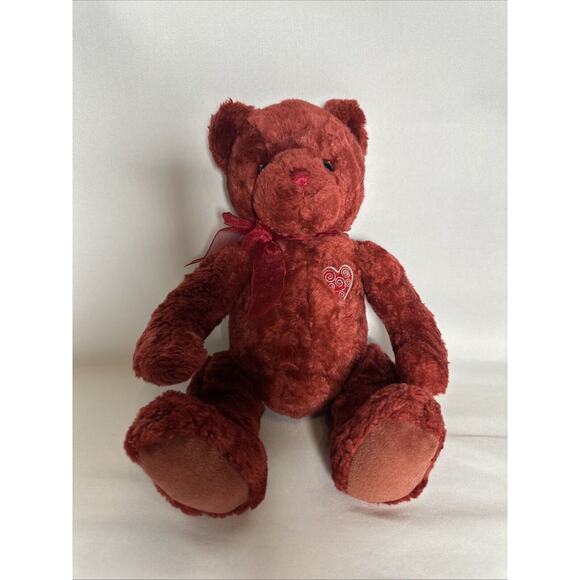 Vintage 1964 GUND Amore Plush Teddy Bear by Gund 12" Plush Stuffed Bear Red - Picture 1 of 7